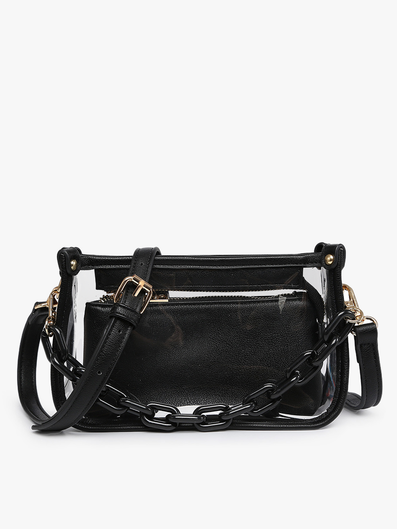 Clear Intentions Crossbody Purse-Black