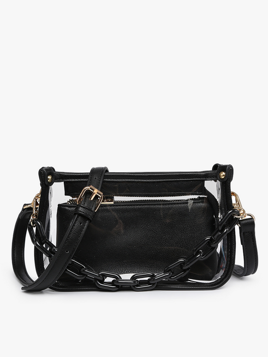 Clear Intentions Crossbody Purse-Black