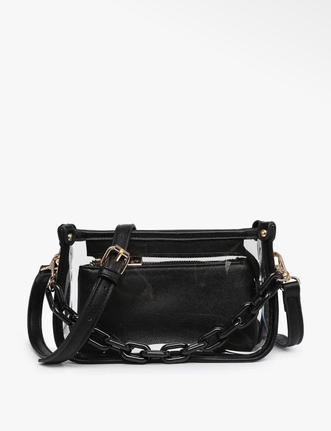 Clear Intentions Crossbody Purse-Black