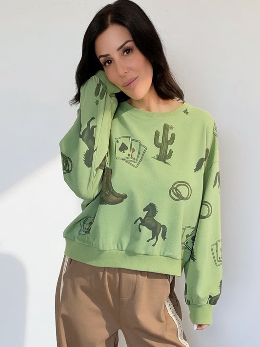 Wild Card Western Graphic Sweatshirt