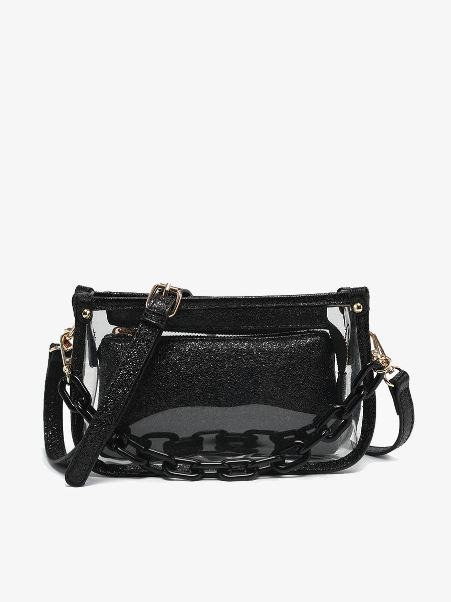 Clear Intentions Crossbody Purse-Black